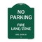 Signmission Princeton New Jersey No Parking Fire Lane Zone, Green & White Alum Sign, 18" x 24", GW-1824-23273 A-DES-GW-1824-23273 - alternate 1